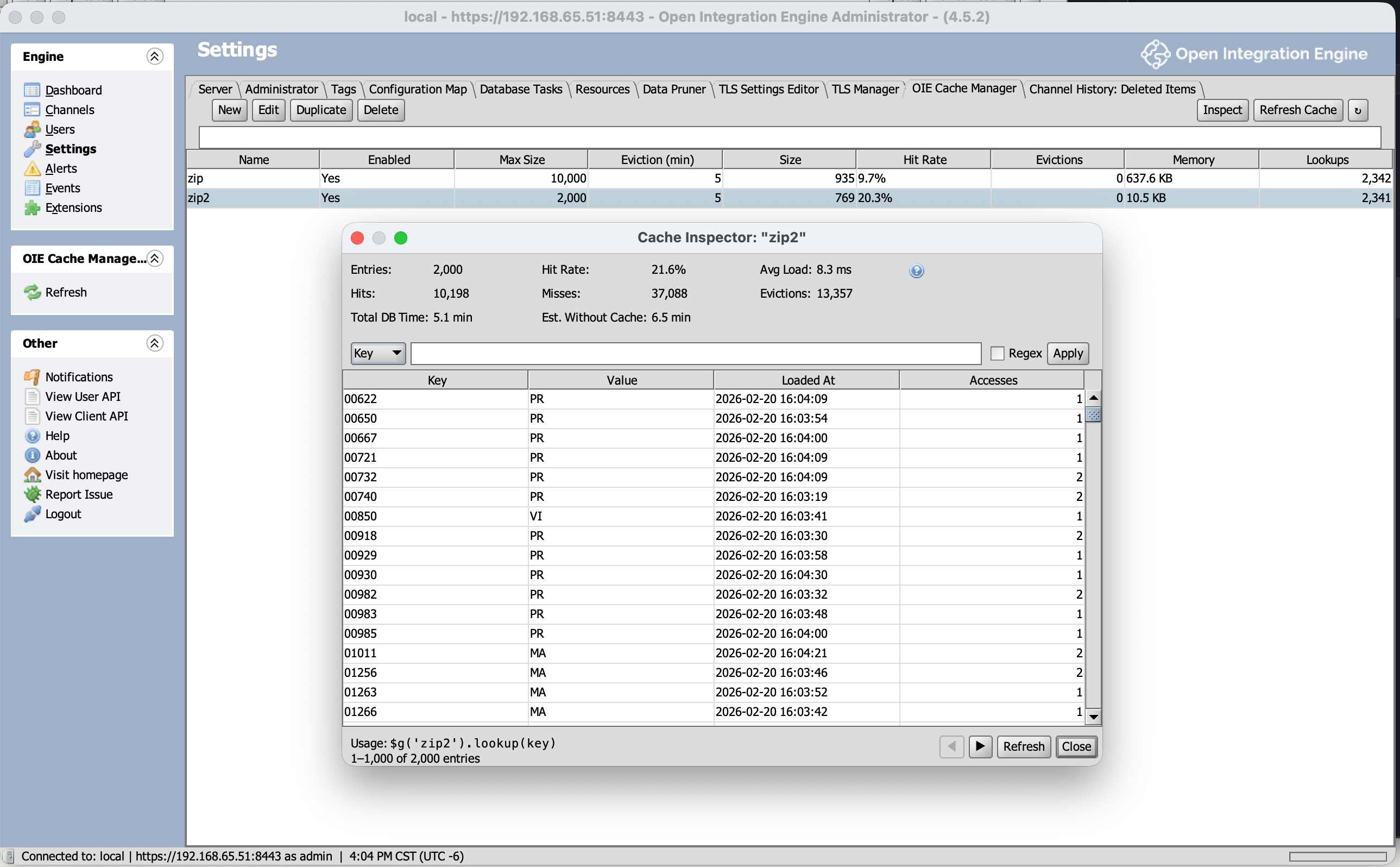 Cache Manager screenshot